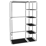 Portable Fabric Wardrobe with Hanging Rail and 6 Shelves – Zipped Dustproof Cover, 106 x 44 x 170cm, Black