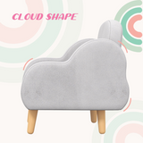ZONEKIZ Cloud-Shaped Toddler Armchair – Kids Mini Chair for Playroom & Bedroom, Grey