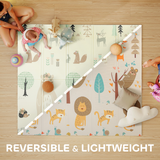 Foldable Baby Play Mat – Reversible Animal Foam Crawling Mat, 196 x 176 cm