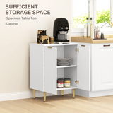 HOMCOM Two-Compartment Sideboard Buffet Cabinet with Adjustable Shelves – Kitchen & Dining Storage, White