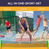 SPORTNOW Badminton Net Set with Height Adjustable Net, Rackets & Balls – Pickleball & Volleyball Garden Game