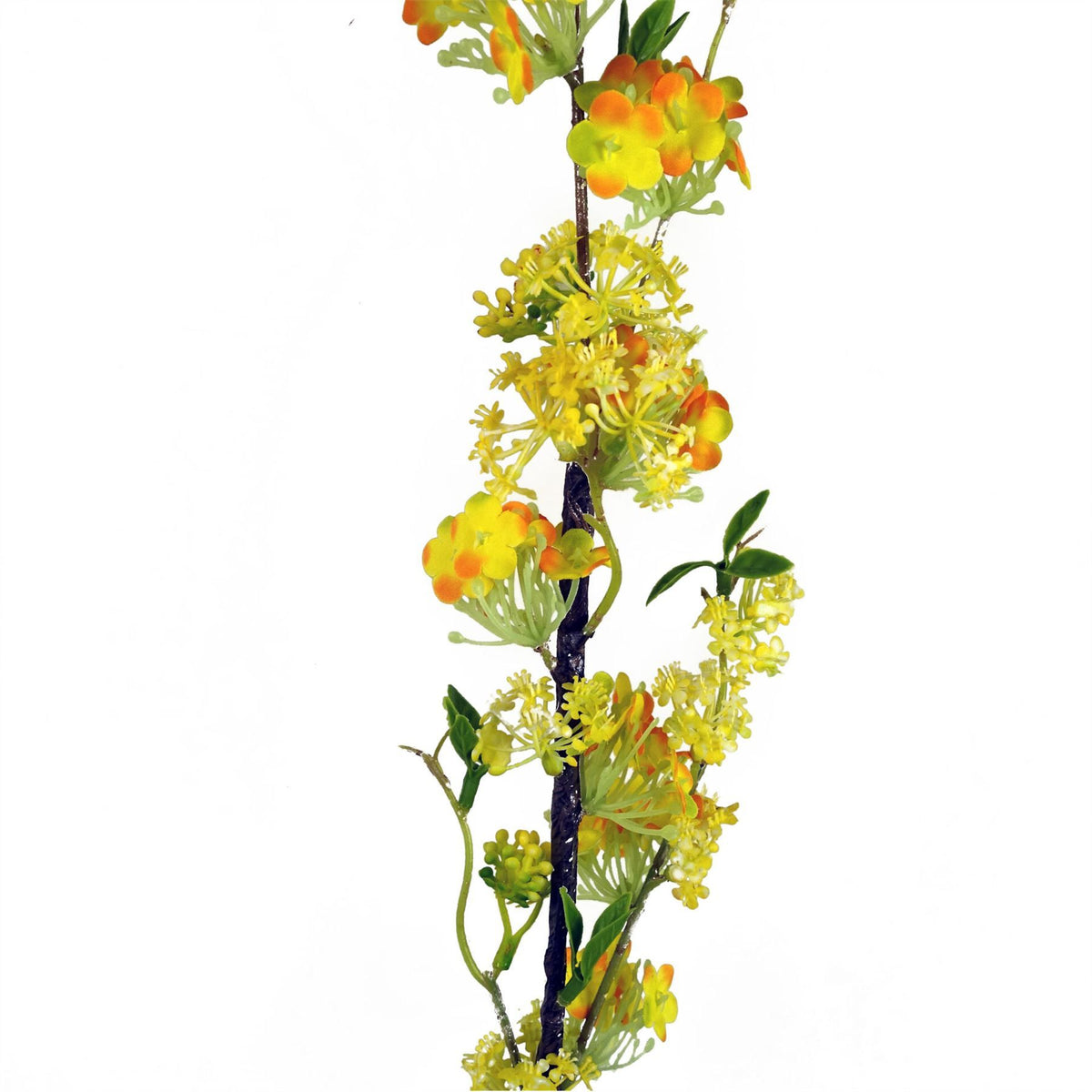 Leaf Large Artificial Blossom Spray Stems with Wired Shapable Stalks, Pack of 6 – 100cm Floral Decor, Yellow