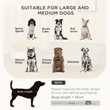 PawHut Pet Sofa Bed with Plush Cushion & Pine Legs – Water-Resistant Dog Couch for Medium & Large Dogs, Grey
