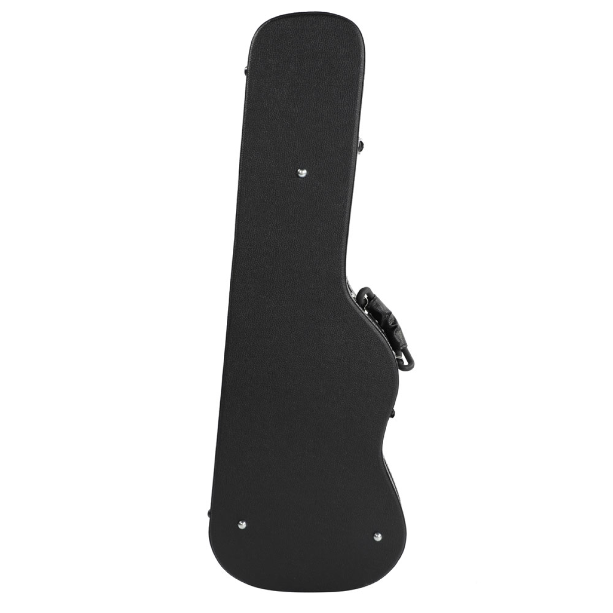 High Grade Electric Guitar Hard Case with Plush Lining and Chrome Latches – Microgroove Finish, Black