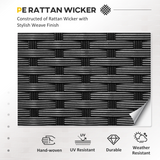 Outsunny Black Rattan Sofa rattan weave close-up