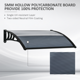 Outsunny Door Canopy Awning with Weather-Resistant Cover – Window Rain Shelter, 100 x 75cm