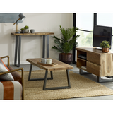 Baltic Live Edge Solid Wood Console Table with Metal Sled Legs – Hallway & Living Room Furniture