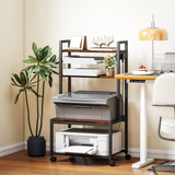 4-Tier Printer Stand with Built-In Power Outlets – Desk Organiser for Home Office