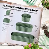 Outsunny Galvanised Steel Raised Garden Bed with Safety Edging – Changes Between Round, Oval and Oblong, Green
