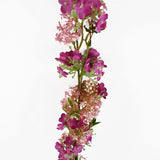 Leaf 100cm Artificial Blossom Spray Stem with Silk and Plastic Flowers – Wired Stem, Pink