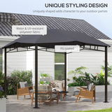 Outsunny 3x3m Patio Gazebo with Geodesic Design, Steel Frame & UV-Blocking Canopy – Garden Party Shelter, Grey