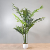 Artificial Palm Tree with 15 Leaves in White Pot, 160cm – Tall Tropical Greenery for Home & Office
