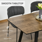 Extendable 6-Seater Dining Table with Wood-Effect Top & Metal Frame – Modern Industrial Style