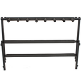 Rack Style Folding Guitar Stand for 7 Guitars and Basses – Tubular Display Holder, Black