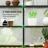 Outsunny Walk-in Greenhouse with 8 Wire Shelves, Roll-up Door & Mesh Windows – Outdoor Plant House, White