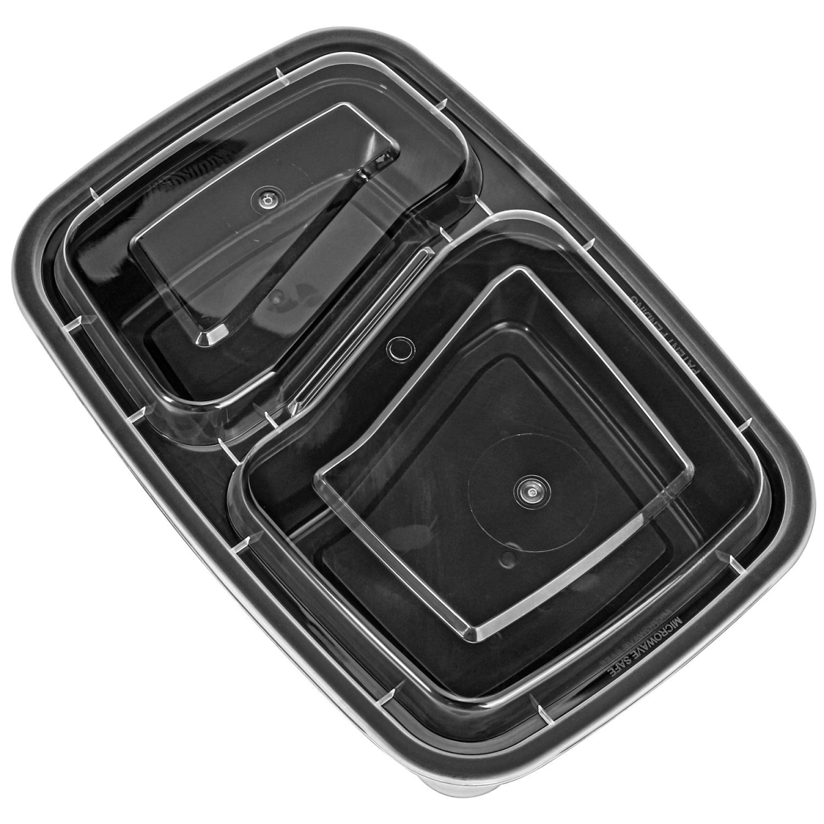 Vinsani 10-Pack Two Compartment Meal Prep Containers – Microwave & Freezer Safe BPA-Free Stackable Food Storage