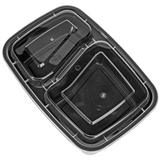Vinsani 10-Pack Two Compartment Meal Prep Containers – Microwave & Freezer Safe BPA-Free Stackable Food Storage