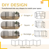 PawHut 8-Panel Metal Dog Pen with Lockable Door – Indoor/Outdoor Pet Playpen for Small & Medium Dogs, 91cm High