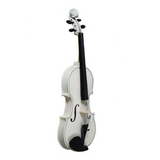 4/4 Full Size Acoustic Violin Set with Case, Bow & Rosin – Basswood Violin Outfit for Adult Learners, White