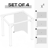 Outsunny 4-Pack Gazebo Privacy Sidewalls for 3x4m Gazebos with Double-Sided Zips & Hooks – Light Grey