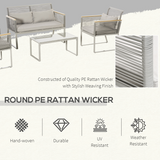 Outsunny Rattan Patio Sofa Set in garden setting