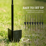 Outsunny 4-Piece Steel Garden Fencing Border Edging Set with Decorative Grid – 348 x 110cm, Black