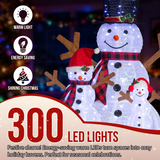 Set of 3 Lighted Snowman Family Christmas Decorations with 270 White Lights – Indoor & Outdoor Display