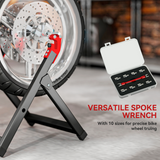 HOMCOM Motorcycle Wheel Balancer Truing Stand with Spoke Wrench – Foldable Steel Frame for Wheels up to 23in, Black