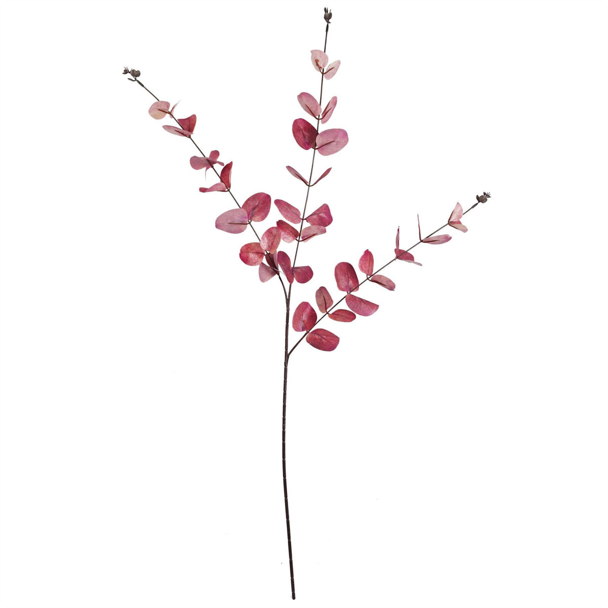 Leaf Pink Eucalyptus Artificial Foliage Stem with Silk Leaves and Wired Stem – 80cm Home Decor