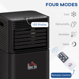 HOMCOM 8000BTU Portable Air Conditioner with 4 Modes, LED Display, Remote & 24 Hour Timer – Home Office Cooling
