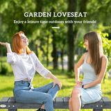 Outsunny 1.1m Outdoor Garden Bench for 2 People – Solid Fir Wood Patio Loveseat with Foot Bar, Grey