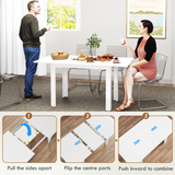 HOMCOM Extendable High Gloss Dining Table for 4–6 with Flip Centre Leaf – Extends 120–160cm, White