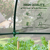 Outsunny Walk-in Lean-to Wall Greenhouse, 143 x 118 x 212cm, with Zipped Doors – Plastic Cover, Steel Frame