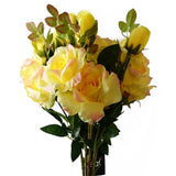 80cm Artificial Yellow Rose Stem – 3 flowers