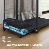 HOMCOM 2.5HP Folding Treadmill Walking Pad with Remote Control, 1-10km/h – Home Running Machine, Black