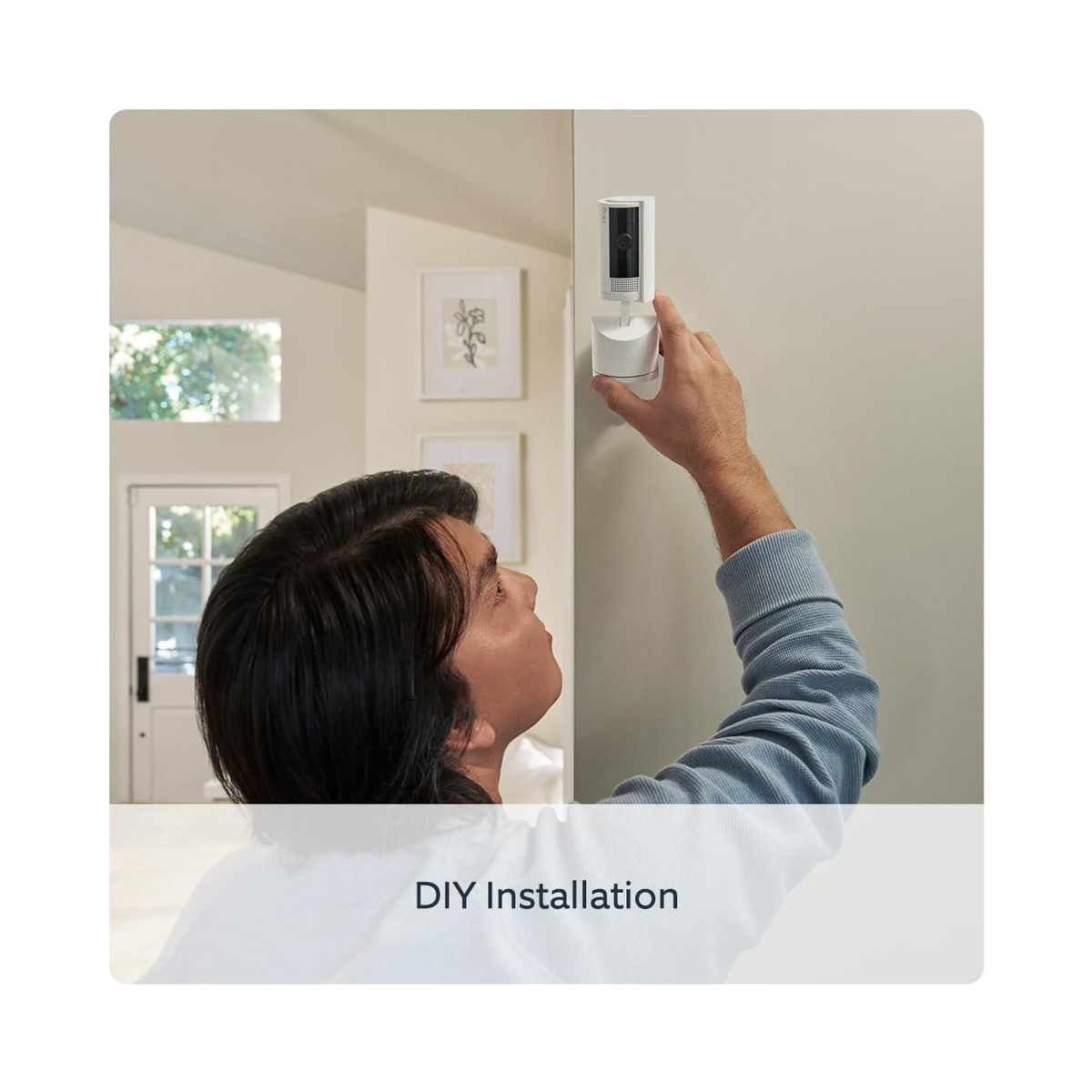 Ring Pan-Tilt Indoor Security Camera with HD Live View and Two-Way Talk – Smart Home Monitoring, White