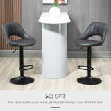 HOMCOM Adjustable Swivel PU Leather Bar Stools with Footrest – Kitchen Island Seating, Set of 2