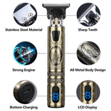 Cordless Hair Clippers & Beard Trimmer Kit with LCD Display, T-Blade and 4 Guide Combs – USB Rechargeable Men's Grooming