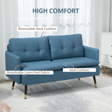 HOMCOM Dark Blue Loveseat in living room setting