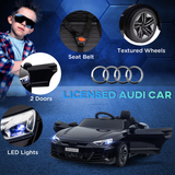 HOMCOM Audi RS e-tron GT Licensed 12V Kids Electric Ride-On Car with Remote Control & USB Music – Black
