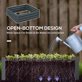Outsunny Set of 2 Galvanised Steel Raised Garden Beds, 100 x 100cm Planter Boxes – Easy Setup, Dark Grey