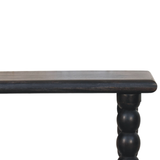 Artisan Furniture Solid Mango Wood Spindle Linear Console with Turned Legs – Hallway Console Table, Black