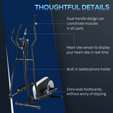 HOMCOM Elliptical Cross Trainer with 8 Resistance Levels & LCD Monitor – Home Cardio Machine, Black