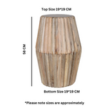 Hudson Hand-Carved Side Table in Solid Mango Wood – Handcrafted Lamp & Bedside Table with Artisan Detail