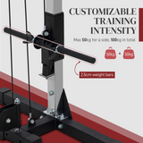 SPORTNOW Cable Crossover Machine with Pulley System & Four Handles – Full Body Strength Training, Black