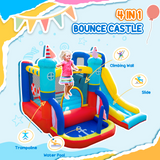 Kids Inflatable Bouncy Castle with Slide, Pool, Trampoline & Climbing Wall – Includes Electric Blower