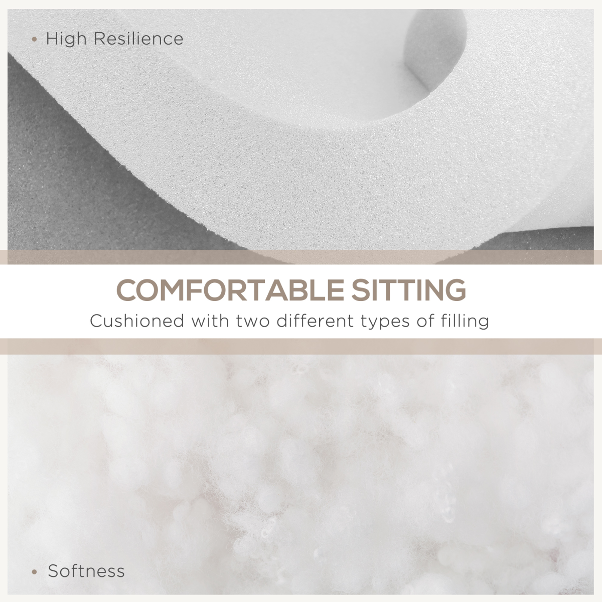Outsunny 14-Piece Replacement Garden Seat & Back Cushion Set with Zipped Covers, Cream White