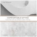 Outsunny 14-Piece Replacement Garden Seat & Back Cushion Set with Zipped Covers, Cream White