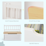 HOMCOM 2-in-1 Wooden Toy Box and Kids Seat Bench – Storage Chest, 60 x 30 x 50cm, White