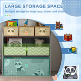 ZONEKIZ Kids Storage Unit with 6 Boxes – Toy Storage Organiser for Ages 3-8, Grey